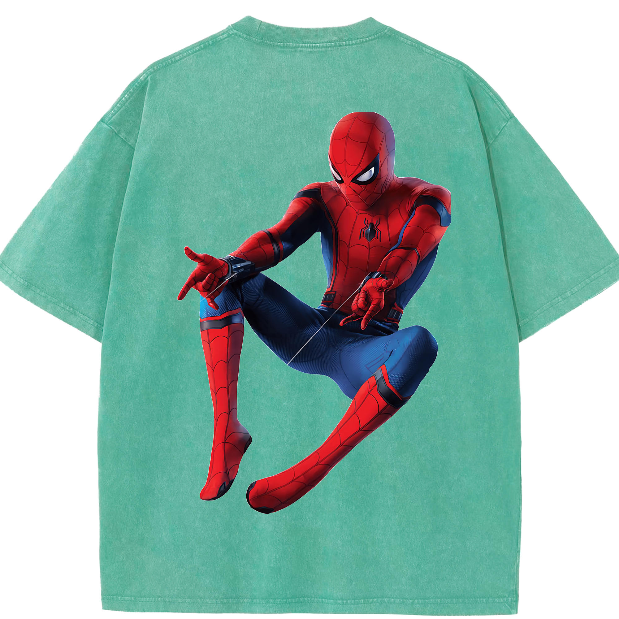 （画像用） Spider Man スパイダーマン 綿100% ヴィンテージ風 半袖Tシャツ（背面プリント）